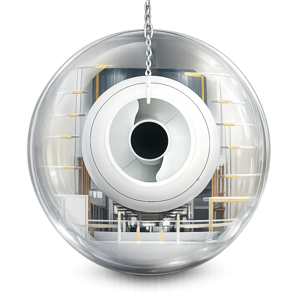 White powder-coated industrial turbine ring