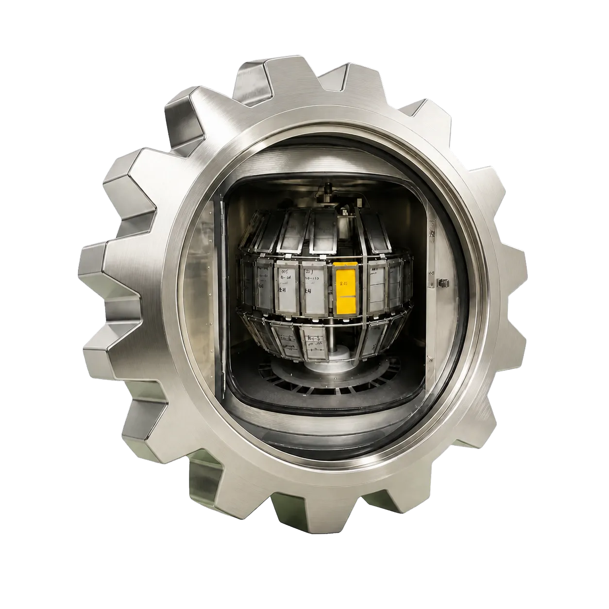 Xenon weathering tester inside a machined metal gear