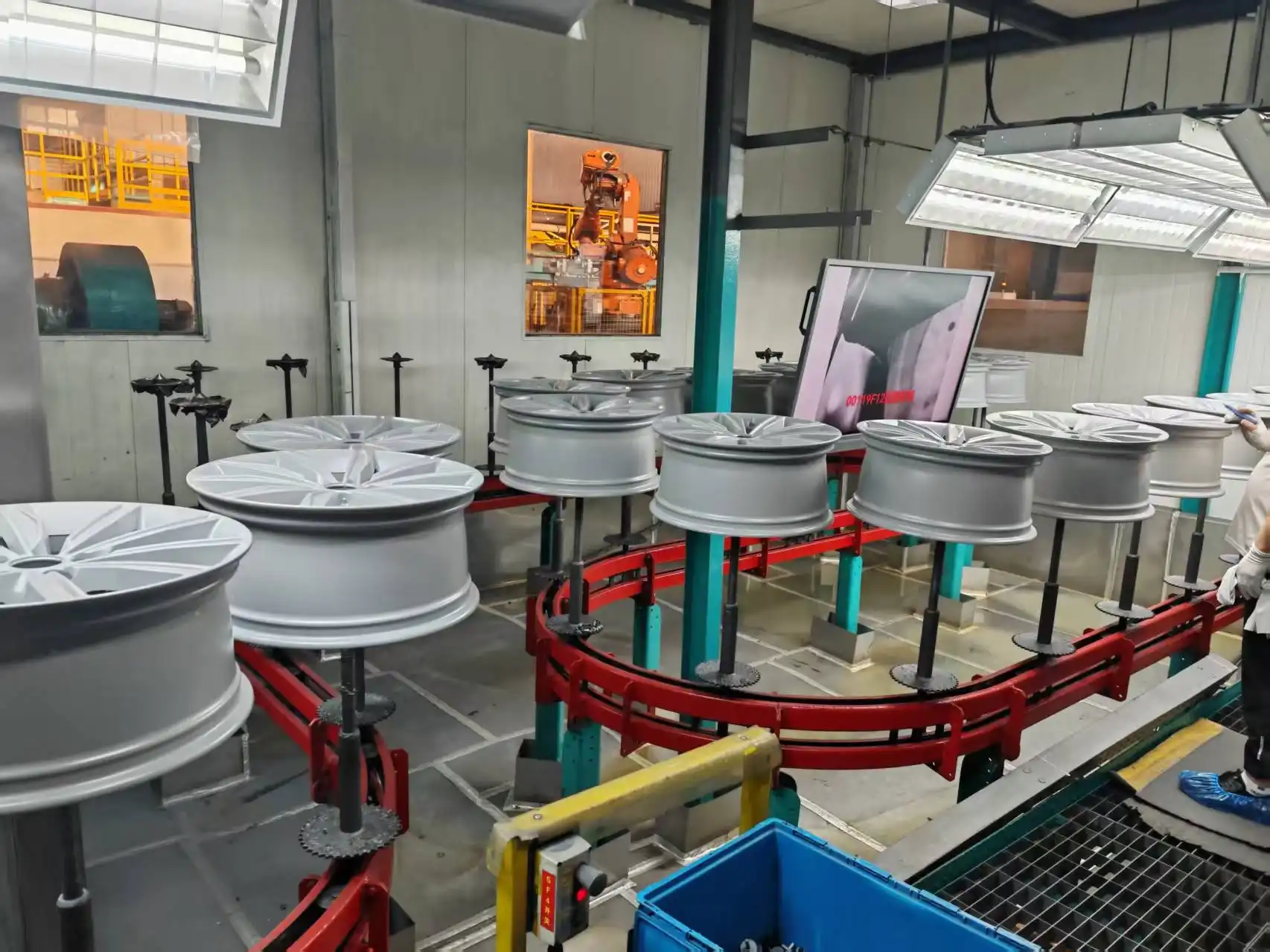 Production wheels checked for coating condition