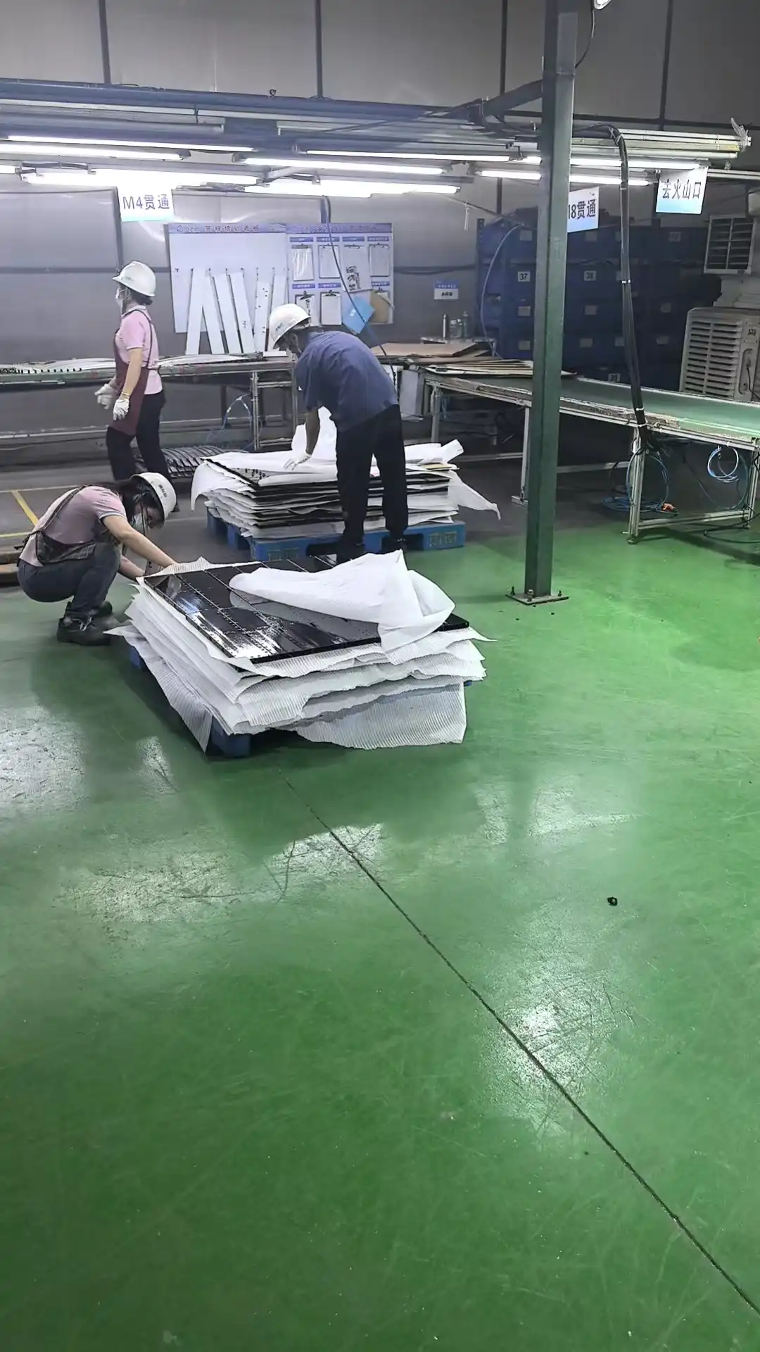 Coated panels prepared for packing