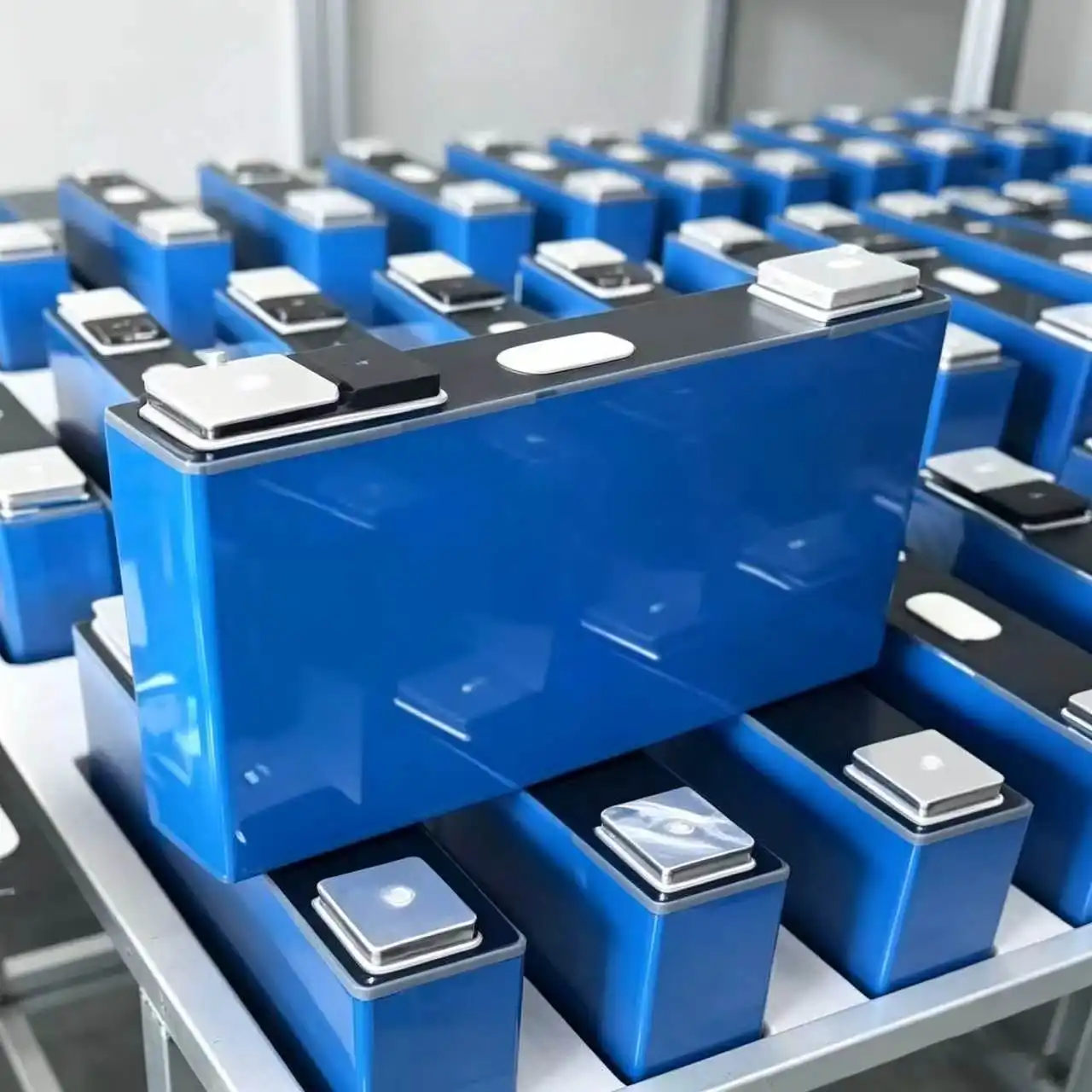 Blue coated battery housing component
